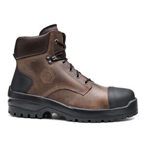 B0741 Bison Top S3L safety boots featuring water-resistant waxy leather, heat and cold insulation, puncture-resistant sole, and SmellStop antibacterial lining for maximum workplace safety.