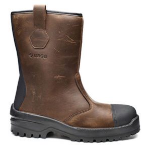 B0745 Elk S3L safety boots featuring water-resistant waxy leather, heat and cold insulation, puncture-resistant sole, and SmellStop antibacterial lining for all-terrain workplace safety.