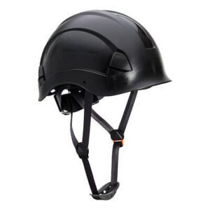 PS53 Height Endurance Helmet with peakless ABS shell, adjustable suspension harness, electrical insulation, and compatibility with safety accessories for work at heights.